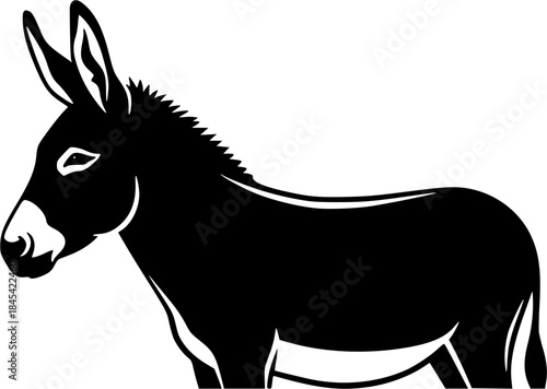 Donkey silhouette, Donkey animal silhouettes, Donkey vector, Animal silhouette