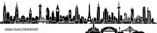 City silhouette, City skyline silhouettes, City vector