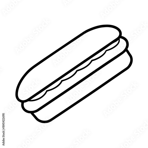 vector clip art meatball sub with black outline for web and graphic design