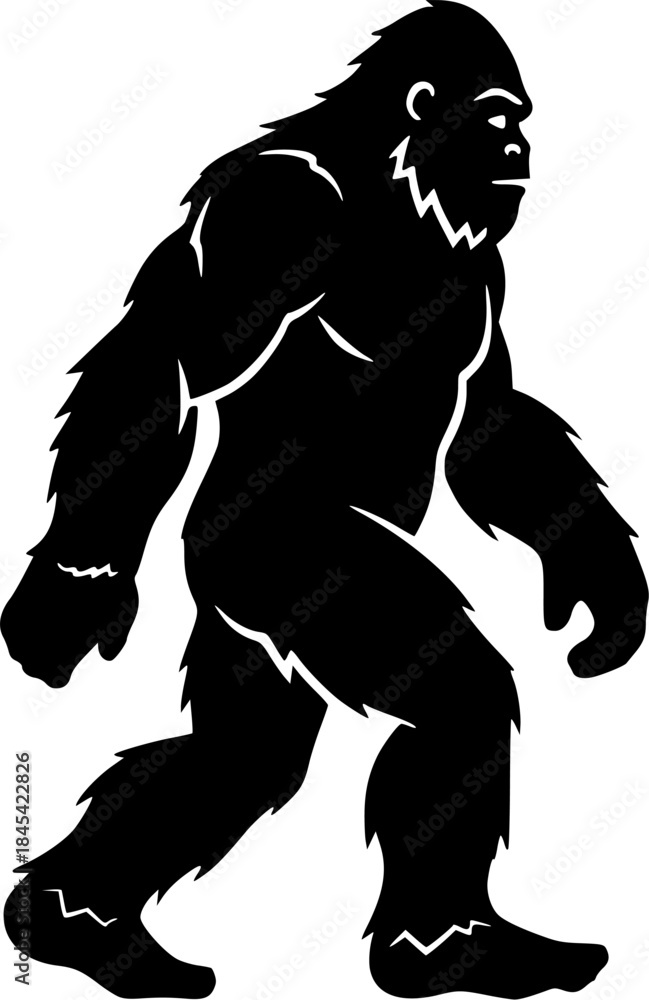 Fototapeta premium Bigfoot silhouette, Bigfoot silhouette, Bigfoot SVG, Bigfoot silhouettes, Yeti Bigfoot, Bigfoot Bundle