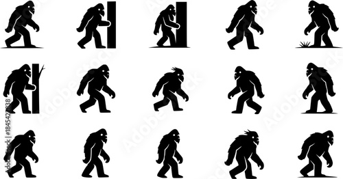 Bigfoot silhouette, Bigfoot silhouette, Bigfoot SVG, Bigfoot silhouettes, Yeti Bigfoot, Bigfoot Bundle