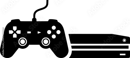 Game controller silhouette, Game console vector illustration 