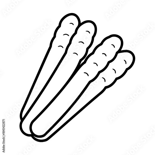 vector clip art mozzarella sticks with black outline for web and graphic design