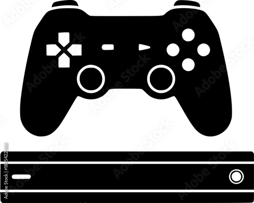 Game controller silhouette, Game console vector illustration 