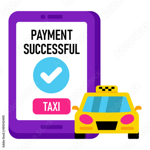 Unique design icon of online taxi payment 