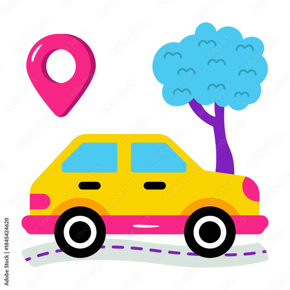 Naklejka premium A colored design icon of taxi location