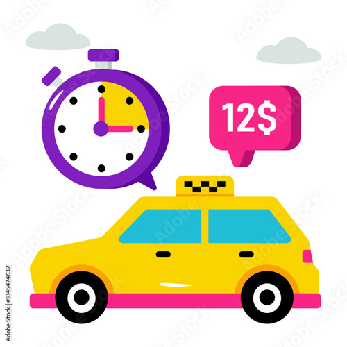 Modern design icon of cab fare