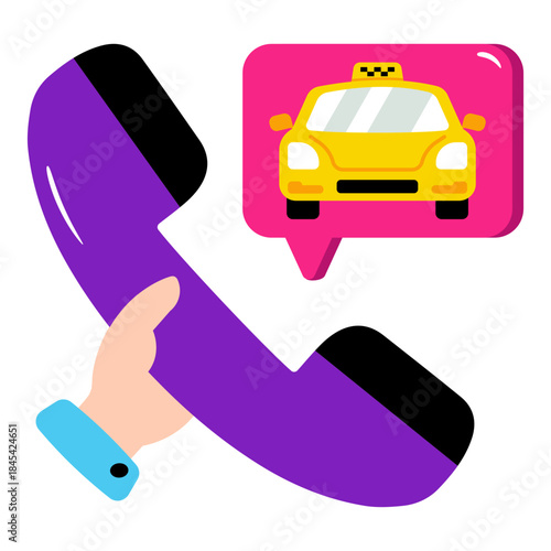 Modern design icon of taxi booking call
