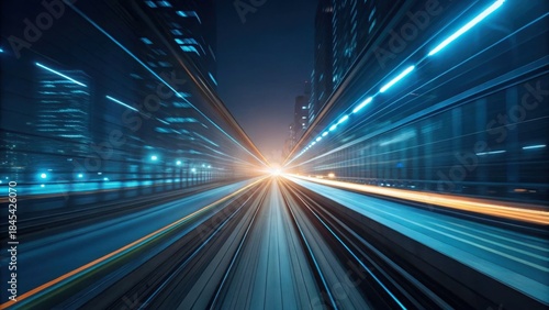 Dynamic Lines of Light in a Digital Night Cityscape V2.0