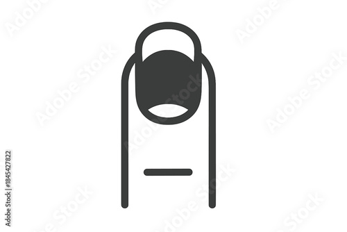 Minimalist line drawing of a finger highlighting the polished nail and healthy cuticle area