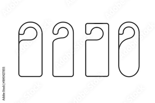 Collection of blank door hanger templates for hotel room signs and notices
