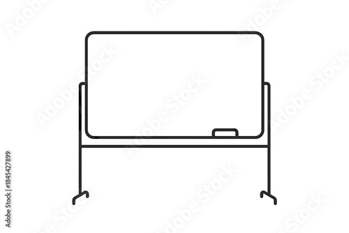 Portable dry erase board on a stand used for school education or meetings