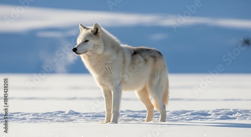 Artic fox isolated on white background