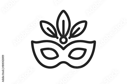 Elegant masquerade mask with decorative plumes for a festive carnival celebration