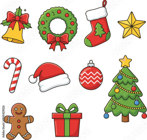 Merry festive Christmas decorations and sweet treats wonderfully spread joy for the winter holiday
