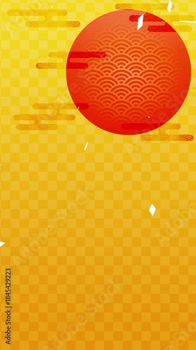 正月のイメージ動画　紙吹雪が落ちるアニメーション	