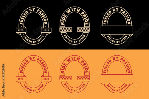 Retro Style Automotive and Speed Emblems Collection Vintage Motorcycle Badge