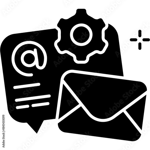Glyph Solid Email Support Icon