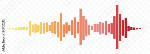 Colorful audio waveform visualization with gradient bars representing sound frequency and volume levels