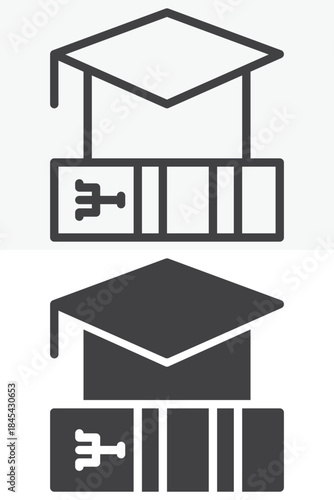 Educational psychology line and solid vector icon set