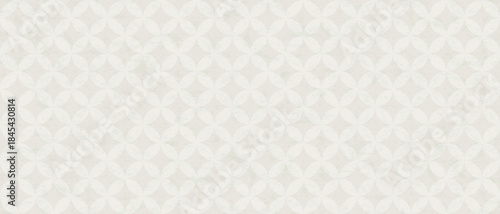 Retro seamless pattern with circles and diamonds shapes in cloud dancer color. Background of vintage stone floor or plaster wall with abstract geometric pattern with white circles, vector illustration