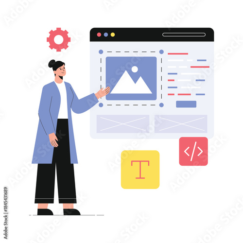 Web  Design and Programming  Vector Flat Illustration EPS 10 File	