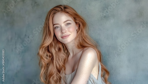 Wallpaper Mural A young girl with beautiful, curly hair smiles genuinely, highlighting natural charm and a joyful spirit. This portrait emphasizes innocence and the pure, happy energy of youth. Torontodigital.ca