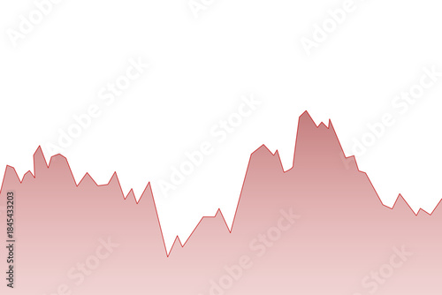 Economic index line chart on white background - Finance theme background concept - The chart show volume in the stock market that have highly volatility