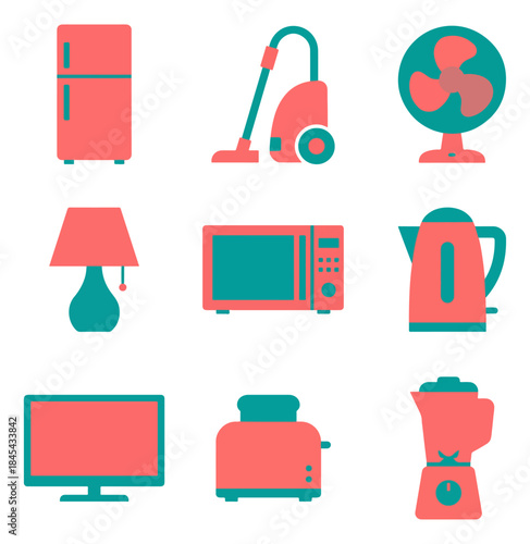 Colorful household appliance icons vector illustration