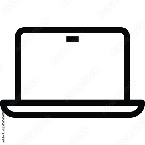 Open Laptop Notebook Computer Line Icon