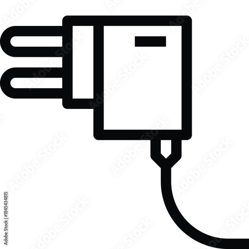 AC Power Adapter Charger Line Icon