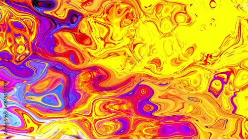 Abstract, bright, colorful yellow, pink acid video background with smooth light waves and glowing lines. Dynamic and energetic, for video editing and intros
