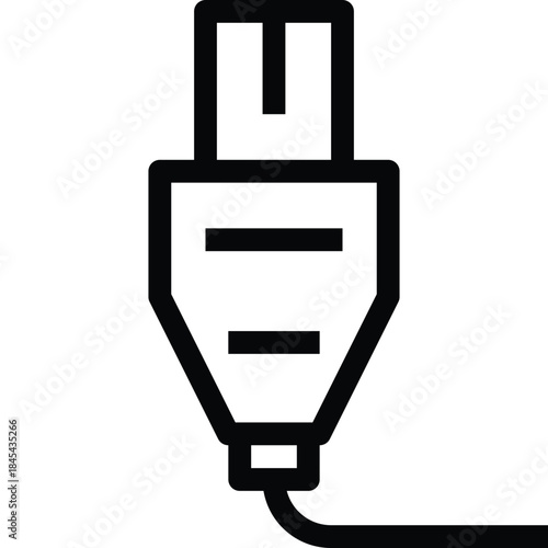 Electric Power Plug Type A Line Icon