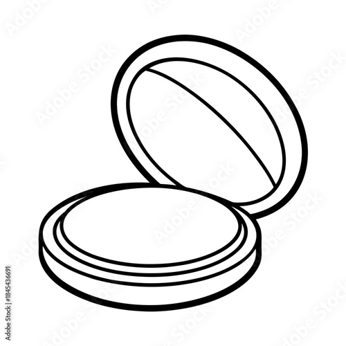 vector clip art powder compact on white background for web and graphic design