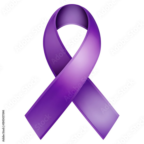 Purple Ribbon Symbolizing Domestic Violence Awareness on Black Background support isolated on a transparent background