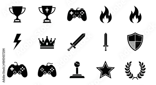 Collection of gaming and award icons.