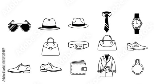 Mens Fashion Accessories Lineup Display.