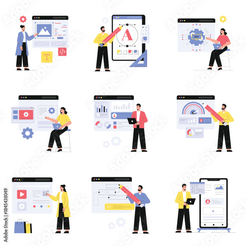 Development Vector Flat Illustration Set 2