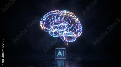 Illuminated Brain Representing Artificial Intelligence Concept