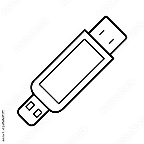 vector clip art usb drive on white background for web and graphic design
