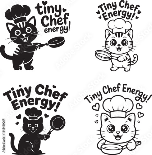 Tiny chef energy text vector on a white background