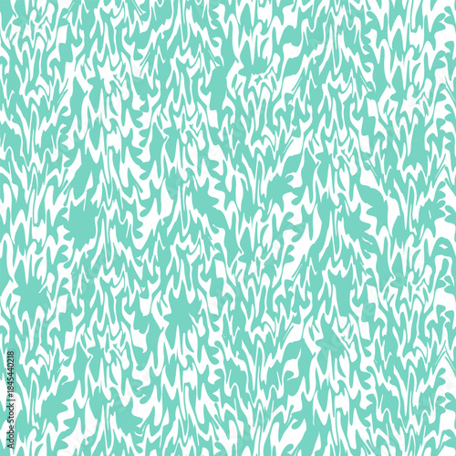 Seamless abstract organic pattern with flowing mint shapes on a white background ideal for textiles, wallpaper, wrapping and modern design.