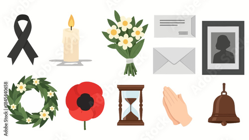 Vector set of gardening tools for a spring flower arrangement design on a living room table