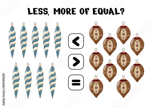 Christmas Ornament Comparison Activity for Kids