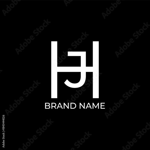 HJ, JH, initial letter logo design for 