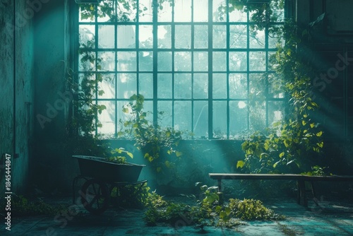 Abandoned Room with Overgrowth