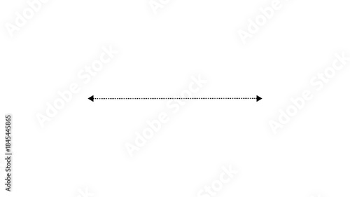 Measuring distance length dotted line animation on transparent background. measuring length dotted line animation concept
