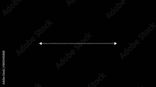 Measuring distance length dotted line animation on transparent background. measuring length dotted line animation concept