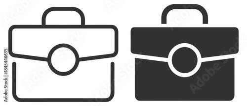 Business briefcase symbol for work and career, professional office and corporate concept icon on transparent background