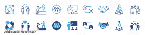 Partnership icon set, Care and support icon , teamwork, partnership, cooperation, collaboration, employee, team, success, meeting, leadership, company, expert, strategy concept , vector illustration .